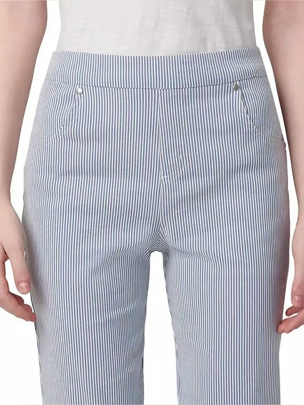 HUE Women's Spring Stripe Pedal Pusher Pants - Picture 6 of 8